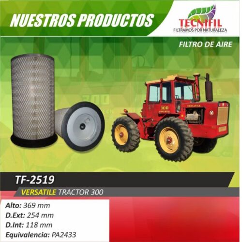 Filtro de aire para tractores versatile 300 TF 2519 Tecnifil
