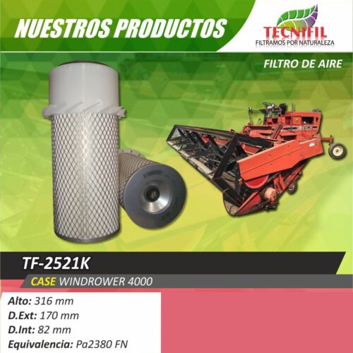 Tecnifil-Filtro-de-aire-TF-2521K-Colombia CASE WINDROWER 4000 Colombia