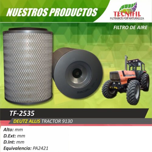 Tecnifil TF 2535 filtro de aire para DEUTZ ALLIS TRACTOR 9130