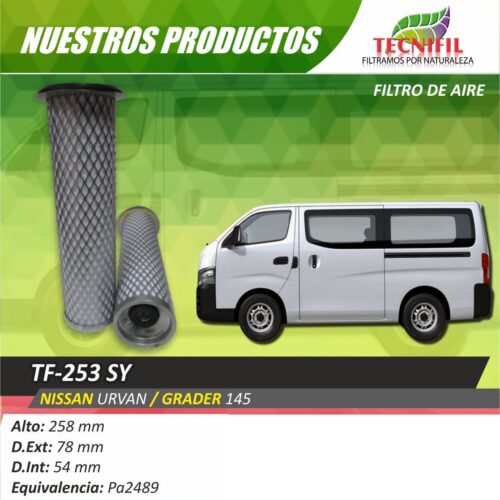 Tecnifil-tf 253SY Filtro de aire para Nissan Urvan Grader 145