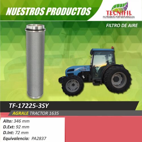 Filtro de aire TF-17225-3SY AGRALE TRACTOR 1635 Tecnifil Colombia