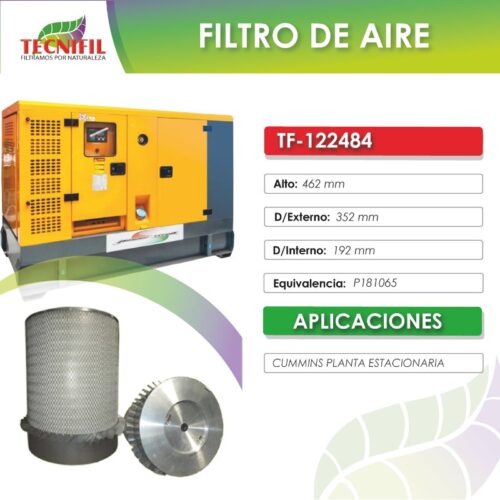 TF 122484 Filtro de aire PLANTA CUMMINS Tecnifil Colombia