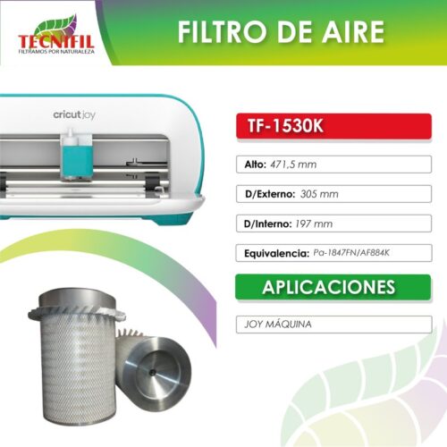 TF 1530K Filtro de aire para JOY MÁQUINA Tecnifil Colombia