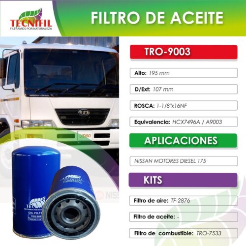 TRO-9003 Filtros Nissan Motores Diesel Tecnifil Colombia NV