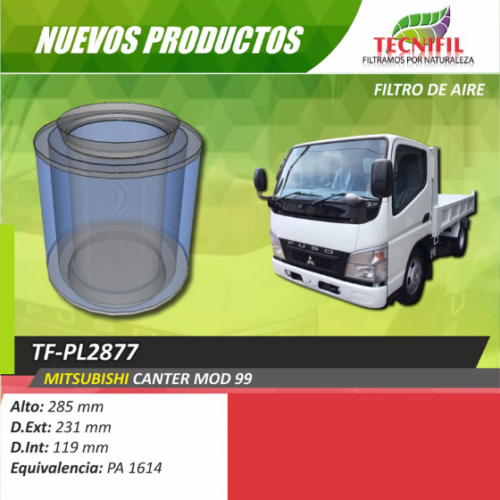Tecnifil Colombia Filtro de aire para Mitsubishi Canter Mod 99 TF-PL2877