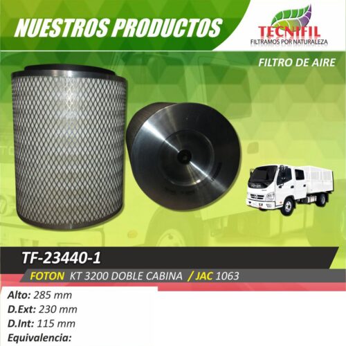 Tecnifil-Colombia-filtracion-TF-23440-1 FOTÓN KT 3200 DOBLE CABINA : JAC UTILITARIO TRANSPORTE 1063