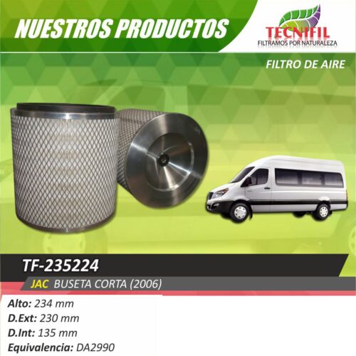 Tecnifil-Filtros-TF-235224-Filtros-de-aire JAC BUSETA CORTA (2006)