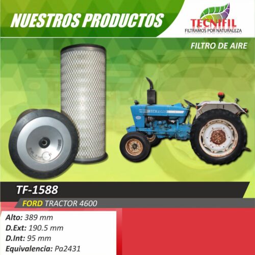 Tecnifil-TF-1588-Filtros-de-aire-pesado para FORD TRACTOR 4600