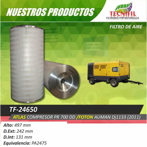 Tecnifil-filtros-de-aire-maquinaria ATLAS COMPRESOR PR700DD , 700TD & PYS 1500D