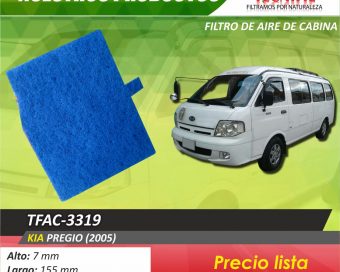 Filtro de aire para cabina tfac-3319