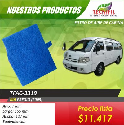 Filtro de aire para cabina tfac-3319