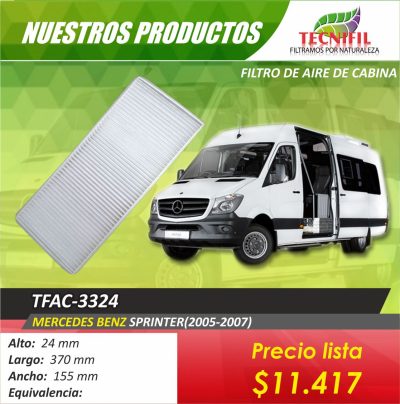 Filtro de aire Mercedes Benz Sprinter 2005 -2007  tfac-3324