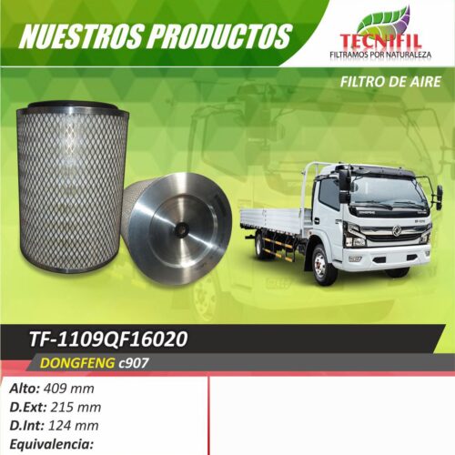 TF-1109QF16020 Filtros de aire para DONGFENG c907 Tecnifil Colombia utilitarios vans transporte