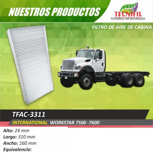 TFAC-3311 INTERNATIONAL WORKSTAR 7500 -7600 Filtros de aire pesado Tecnifil Colombia