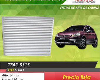 Filtros de cabina tfac-3315 Fiat SEDICI