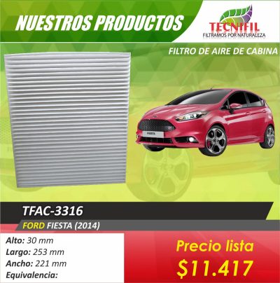 Filtro de cabina tfac-3316  Ford Fiesta 2014