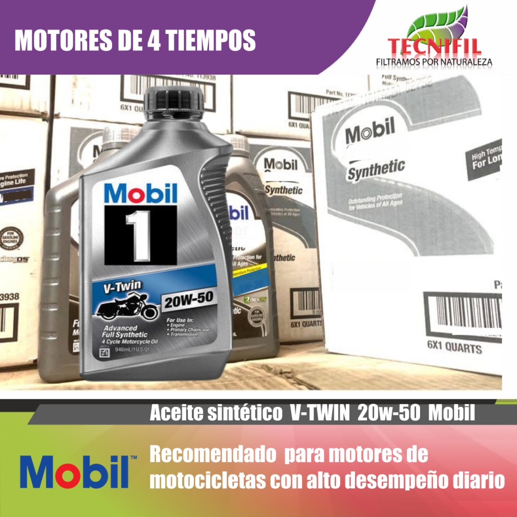 Aceite Mobil Sintético 20W 50 V Twin Tecnifil