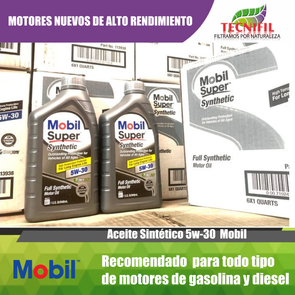 Aceite sintético Mobil 5w 30 Tecnifil