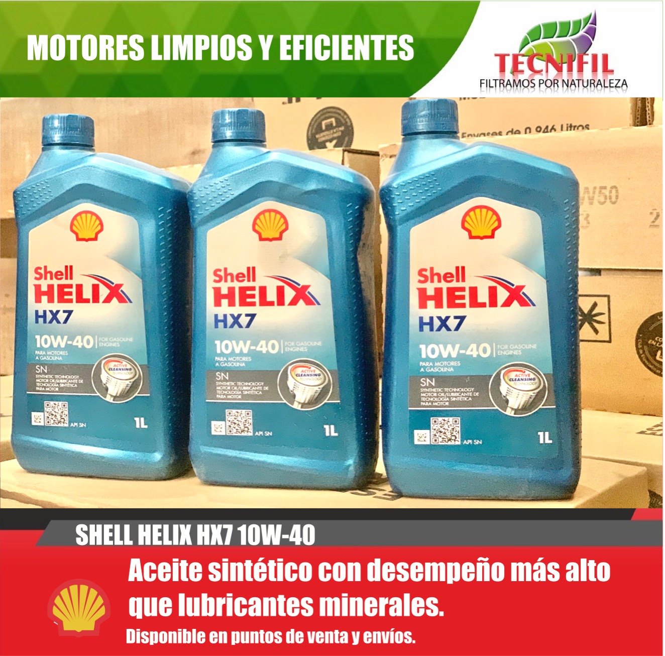 Aceite 10w40 Semi Sintetico Shell Original Helix Hx7 Sellado 
