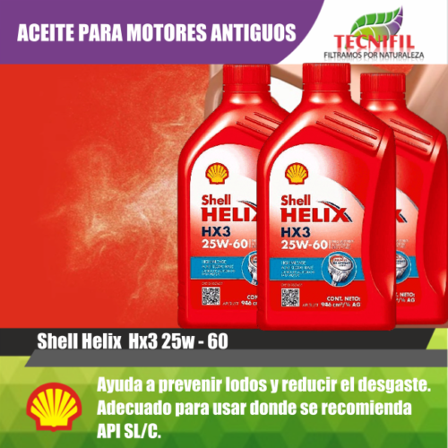 Aceite Shell Helix Hx3 25w - 60 Distribuidor Colombia Tecnifil