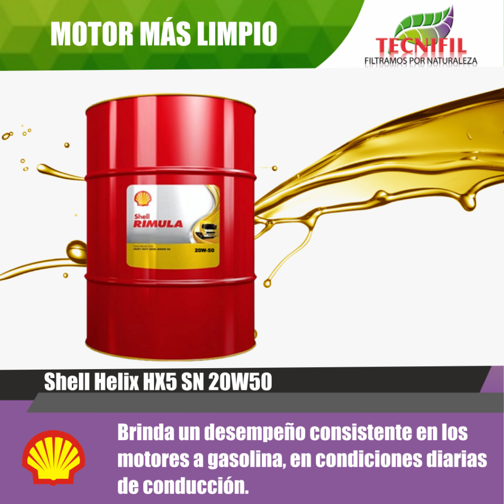Shell Helix HX5 SN 20W50 Tecnifil Colombia