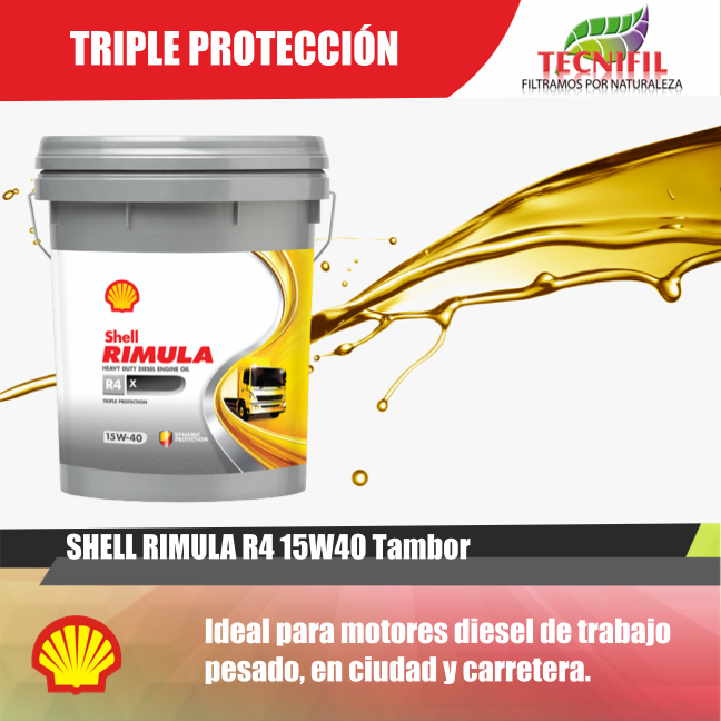 Aceites Shell Colombia Tecnifil R4 15w 40 trabajo pesado