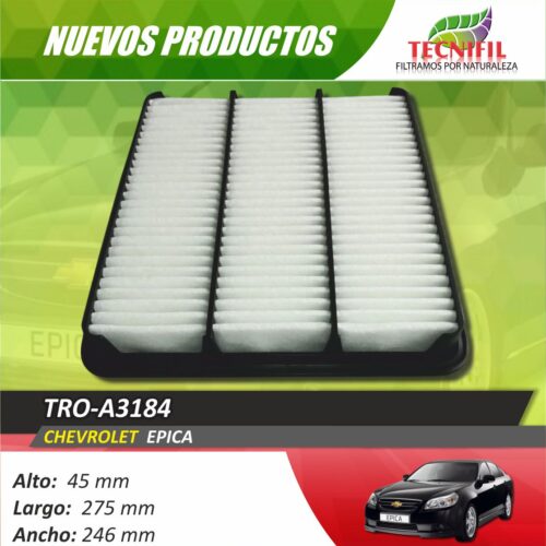 Filtros de aire Referencia TRO A3184 Chevrolet Epica Tecniifl