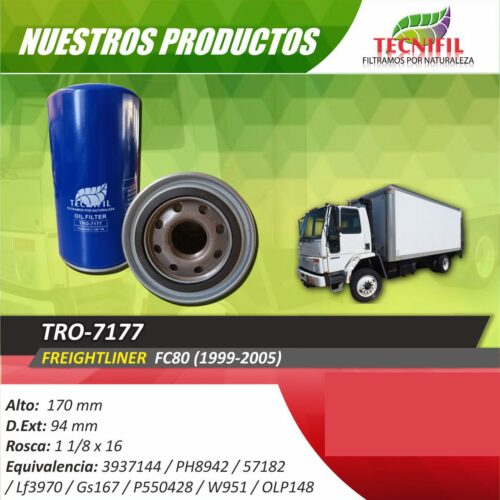 Filtro de aceite Tecnifil TRO 7177 Freightliner Colombia