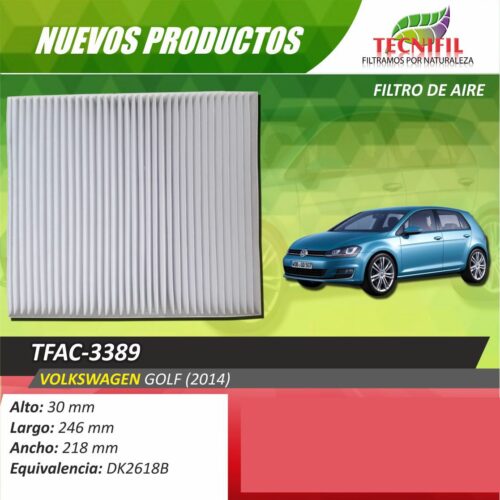 TFAC-3389 Filtro aire Cabina Volkswagen Golf 2014 Colombia