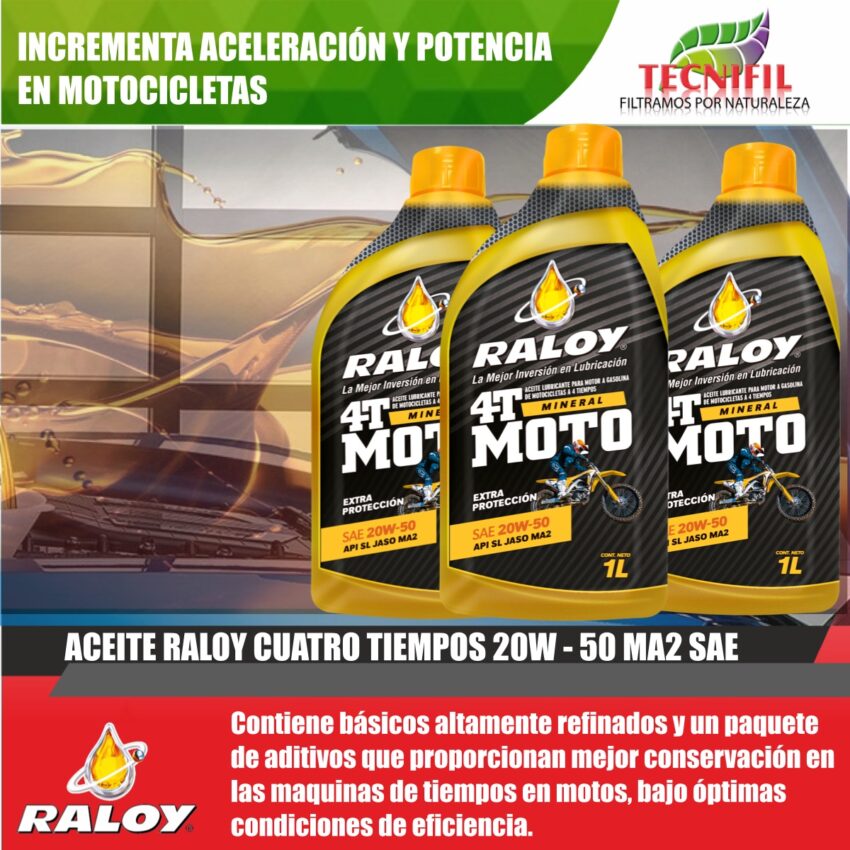 ACEITE RALOY 4T 20W-50 MA2 CUARTO