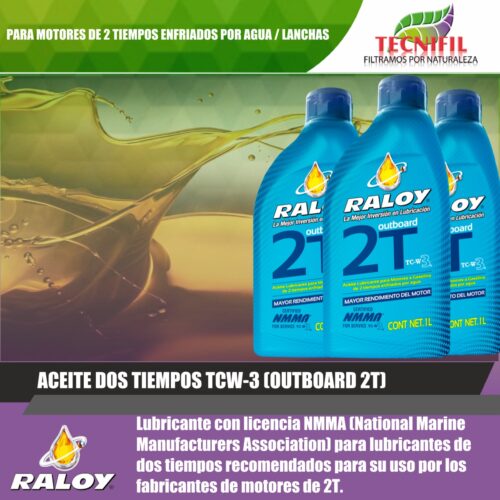 Aceite Raloy TCW 3 Outboard dos tiempos Colombia TEcnifil