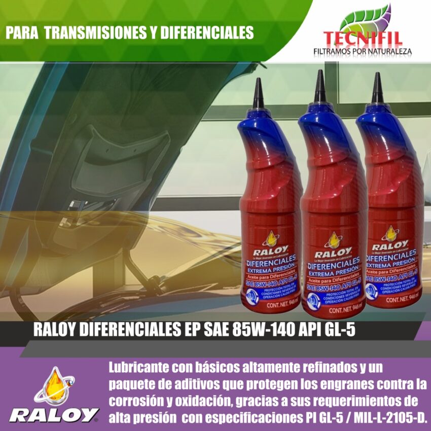 ACEITE RALOY PARA DIFERENCIALES EP SAE 85W-140 API GL-5 CUARTO