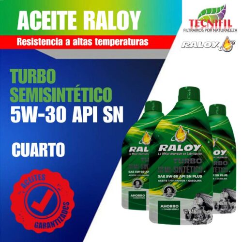 Aceite RALOY TURBO semisintético5W30 API SN Tecnifil Colombia