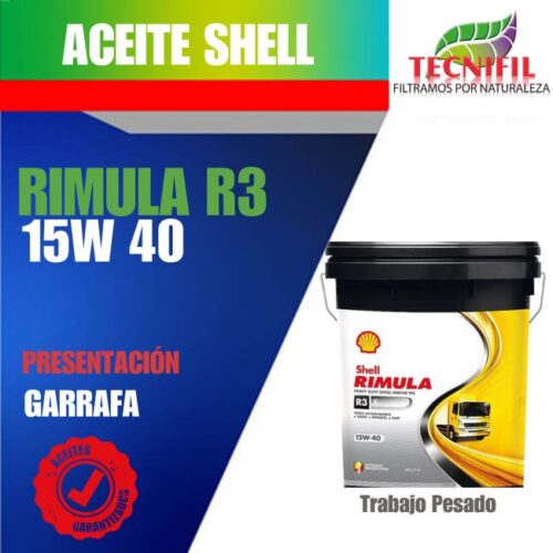 ACEITE SHELL RIMULA R 3 15W40 GARRAFA VENTAS DISTRIBUIDOR COLOMBIA TECNIFIL B
