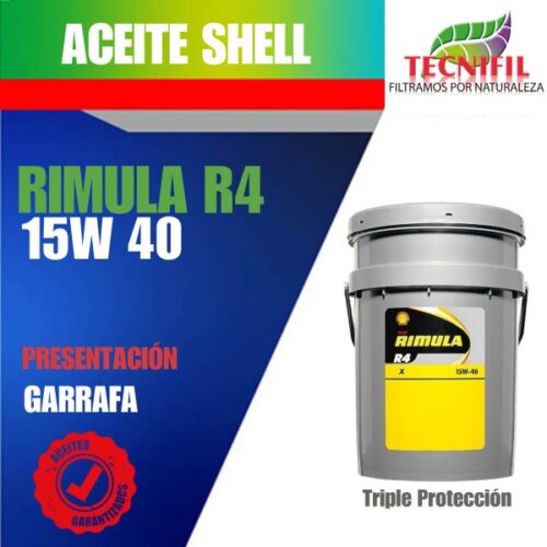 ACEITE SHELL RIMULA R4 15W40 GARRAFA VENTAS DISTRIBUIDOR COLOMBIA TECNIFIL