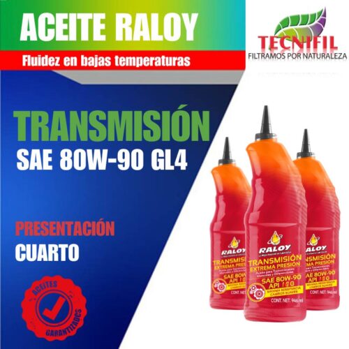 Aceite RALOY transimisión 80w-90 GL4 cuarto Tecnifil Colombia