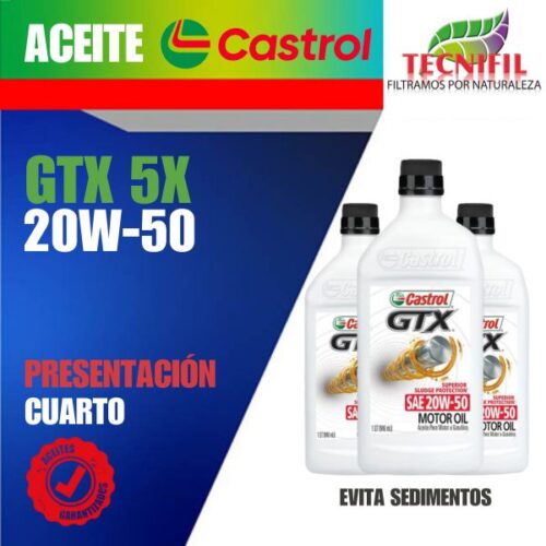 Comprar ACEITE CASTROL GTX 20W 50 Distribuidor Tecnifil Colombia