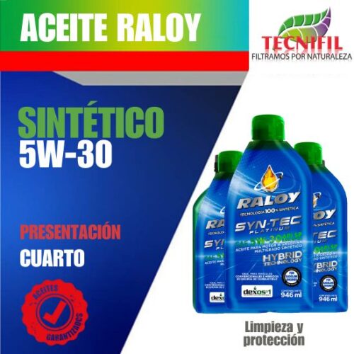 RALOY aceite 5W30 sintético venta distribuidor autorizado colombia tecnifil