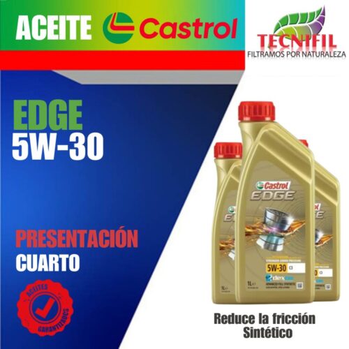comprar ACEITE CASTROL EDGE 5W 30 PRESENTACION CUARTO distribuidor colombia tecnifil