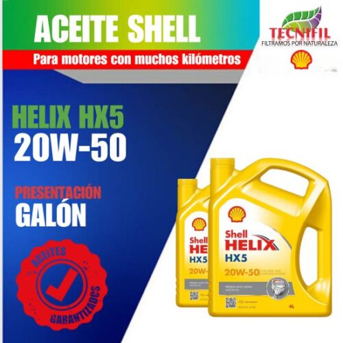 Comprar SHELL HELIX HX5 20W50 GALÓN Colombia distribuidor Tecnifil