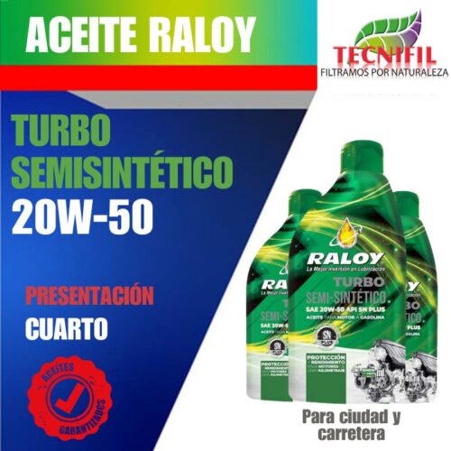 RALOY aceite Turbo semisintético cuarto 20W-50 Tecnifil Colombia
