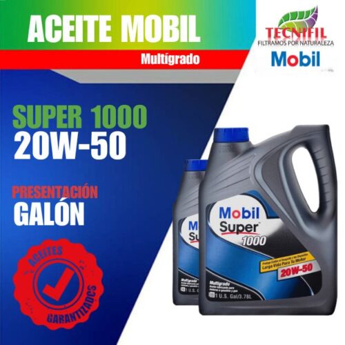 Comprar ACEITE MOBIL super 1000 mil 20 w 50 galón Tecnifil Colombia