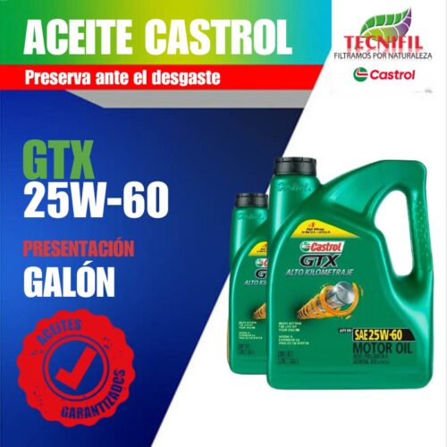 Comprar Aceite CASTROL GTX 25W 60 EN GALÓN DISTRIBUIDOR TECNIFIL COLOMBIA