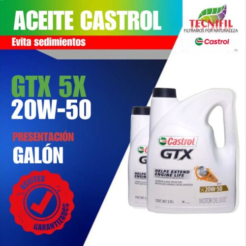 Comprar Aceite CASTROL GTX 5X 20W 50 EN GALÓN DISTRIBUIDOR TECNIFIL COLOMBIA