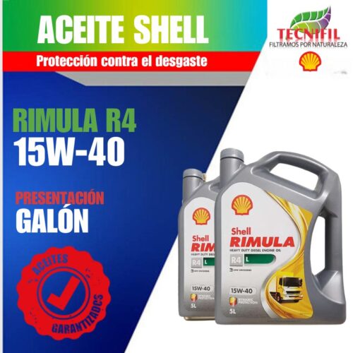 comprar acá ACEITE SHELL RIMULA R4 15W40 GALÓN TECNIFIL Colombia