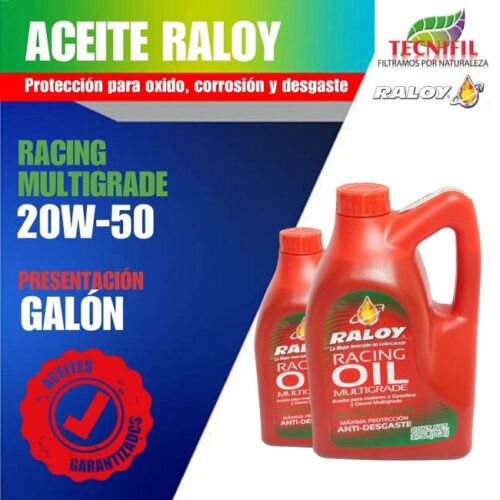 Comprar aceite Raloy 20W 50 galón Tecnifil colombia distribuidor
