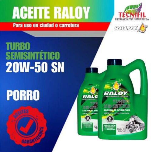 Comprar aceite RALOY TURBO SEMISINTETICO 20W 50 porro catálogo Tecnifil Colombia