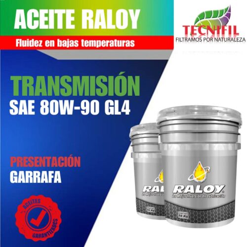 Aceite RALOY transimisióm 80w-90 GL4 Garrafa Tecnifil Colombia