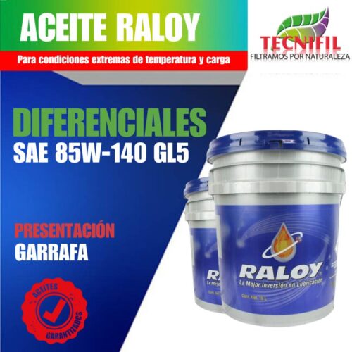 Aceite Raloy Diferenciales SAE 85W-140 GL5 GARRAFA Tecnifil Colombia