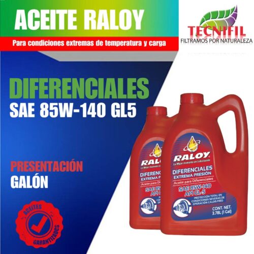 Aceite Raloy Diferenciales SAE 85W-140 GL5 Tecnifil Colombia